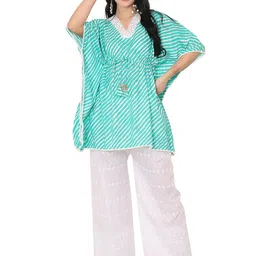 Jivitha Women Lehriya Printed Cotton Kaftan Longline Top-picture-16