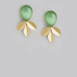 Anouk Gold-Plated Artificial Beads Beaded Floral Drop Earrings image 2