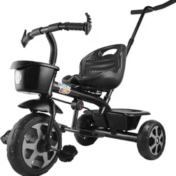 maanit Black Tricycle With Handle- Tokri tricycle with adult handle -tokri Tricycle-picture-7