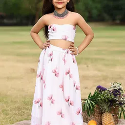 Thread & Button Girls Printed Top with Skirt-image-42