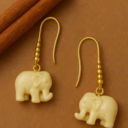 Digital Dress Room Mini Elephant Gold-Plated Animal Shaped Drop Earrings-picture-16