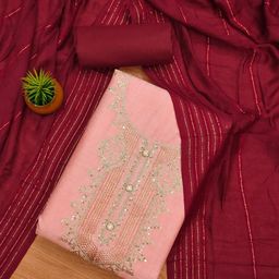 LeeliPeeri Designer Embroidered Unstitched Dress Material-image-49