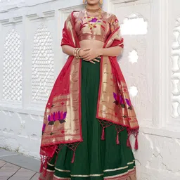 LOOKNBOOK ART Ready to Wear Lehenga & Unstitched Blouse With Dupatta-image-62