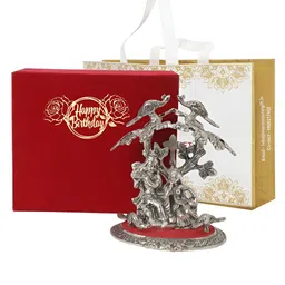 INTERNATIONAL GIFT Shree Radha Krishna Idol Showpiece With Happy Birthday Tag & Velvet Box-image-46