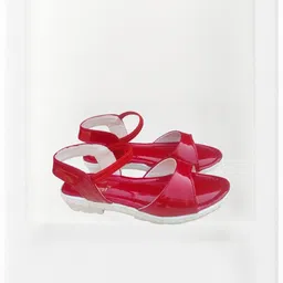 NEW LATEST Girls Red & White Slip On Open Toe Flats-image-90