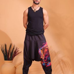 Animal Print Cotton Men Harem Pants-image-73
