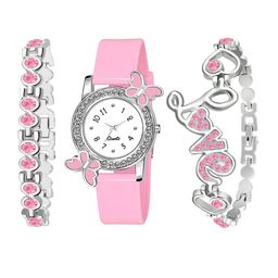 THE SHOPOHOLIC Girls Embellished Watch Gift Set with Bracelet-image-65