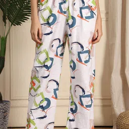 TAG 7 Printed Cotton Mid-Rise Lounge Pant-image-77