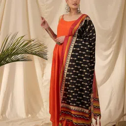 InWeave Women Regular Kurta with Palazzos & With Dupatta-image-17