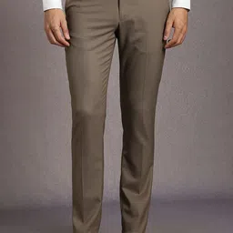 Louis Philippe Men Self Design Textured Mid-Rise Slim Fit Trousers-picture-5