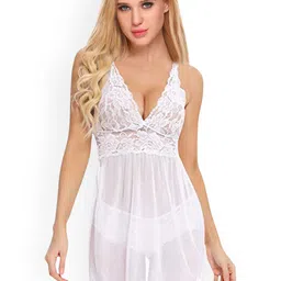 chia fashions Net Self Design Baby Doll Comes With Briefs-picture-4