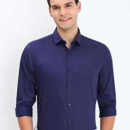 Allen Solly Men Spread Collar Micro Ditsy Printed Cotton Slim Fit Formal Shirt-image-78