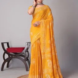 HERE&NOW Batik Block Print Saree-image-51