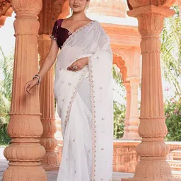 Sitanjali Floral Beads and Stones Pure Silk Saree-picture-35