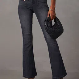 StyleCast Women Bootcut High-Rise Light Fade Acid Wash Stretchable Cotton Jeans-picture-17