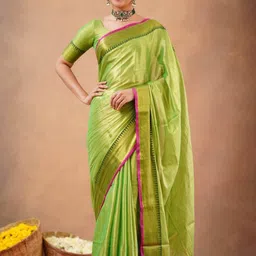 SRILOK Zari Tussar Saree With Blouse Piece-20