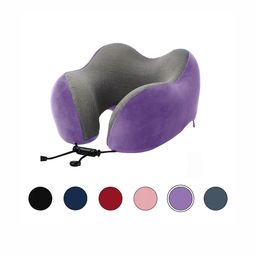 BILLEBON Lavender Memory Foam Filled Polycotton Breathable Travel Pillow-52