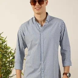 Mast & Harbour Men Premium Slim Fit Micro Checked Cotton Casual Shirt-picture-4