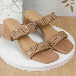Metro Women Embellished Block Heel Sandals-51