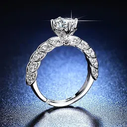 Designs & You Silver Plated American Diamond Stone Studded Finger Ring-28