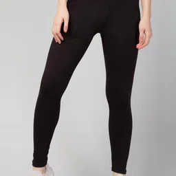 high waist solid cotton gym leggings-image-95