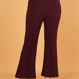 Mast & Harbour Women Regular Fit Mid-Rise Comfort Trousers-picture-32