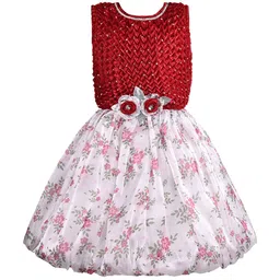 Wish Karo Girl Floral Print Fit & Flare Dress-picture-37