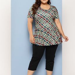 Aarika Printed Plus Size Swim Suit With Cap-picture-46