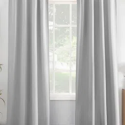 HOMEMONDE Grey 2 Pieces Black Out Door Curtains-picture-5