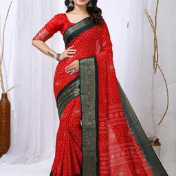 HERE&NOW Floral Zari Silk Cotton Designer Ilkal Saree-picture-26