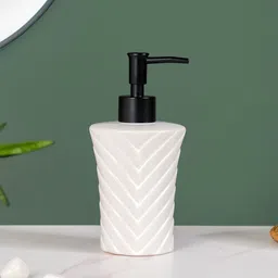 Nestasia White & Black Textured Ceramic Soap Dispenser 300ml-29