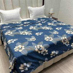 Pure Decor Blue & White Floral Microfiber AC Room 150 GSM Double Bed Comforter-picture-21