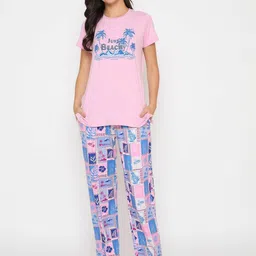 MADAME M SECRET Women Graphic Printed T-shirt Pyjamas Night suit-picture-34
