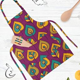 ArtzFolio Kids Violet & Yellow Printed Cotton Aprons-image-89