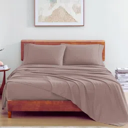 LANE LINEN Purple 144 TC King Bedsheet with 2 Pillow Covers-picture-12