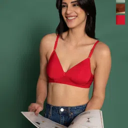 DressBerry Pack Of 3 Solid Half Coverage Lightly Padded Bras-48