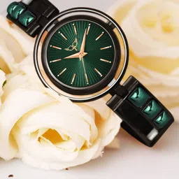 WHITE BIRD Women Brass Dial & Bracelet Style Straps Analogue Watch H-5089 Black-picture-2