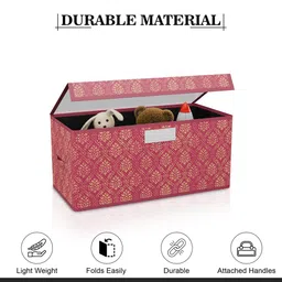 Kuber Industries Maroon & Beige 6 Pieces Printed Drawer Organisers With Transparent Lid image 3