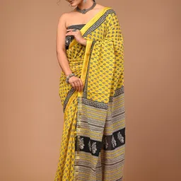 Moda Rapido Ethnic Motifs Zari Pure Cotton Handloom Ikat Saree-picture-20