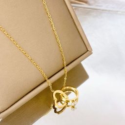 Designs & You Gold-Plated Heart Shaped Pendants with Chains-13