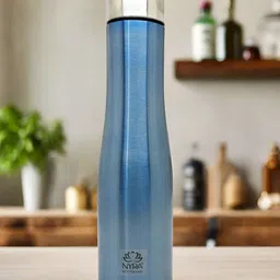 Nyra Kitchenware Blue & Grey Single Stainless Steel Solid Single Wall Vacuum Water Bottle-image-83
