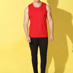 WOOSTRO Pack Of 2 Pure Combed Cotton Gym VestsVWS26(PLAIN RED)(BKLN MAROON) image 5