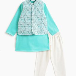 Campana Boys Regular Sequinned Pure Cotton Kurta with Pyjamas-51