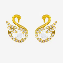 Kushal's Fashion Jewellery Gold-Plated Zircon Animal Shaped Studs Earrings-picture-10