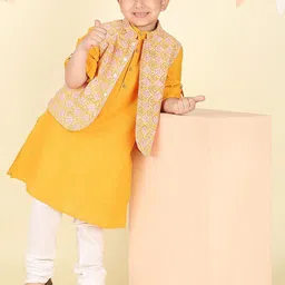 Fabindia Boys Ethnic Motifs Printed Thread Work Kurta image 4