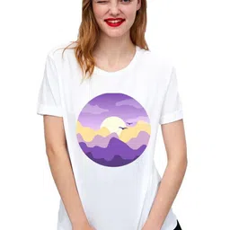VLAM Women Printed Raw Edge T-shirt-picture-24