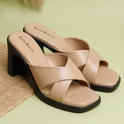 LOUIS STITCH PU Women Block Heel Sandals-29