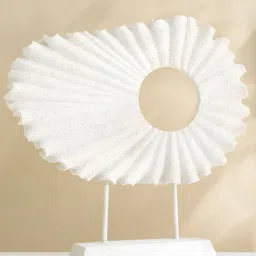 Home Centre White Windflower Fluer Table Accent Natural Finish Showpiece-image-9