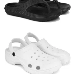 PENNEN Pack Of 2 Self-Designed Clogs & Thong Flip-Flops-15