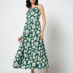 GAP Floral Print Shoulder Straps Tiered Fit & Flare Maxi Dress-image-17